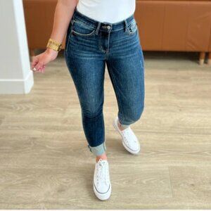 NEW Judy Blue Mid Rise Raw Hem Skinny Jeans Size 15